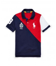 Polo Ralph Lauren Red/White/Navy Color Blocked Big Pony Polo Shirt